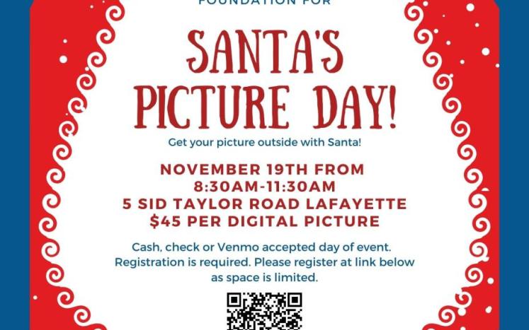 a picture of Santa with Santa's Picture Day in the center